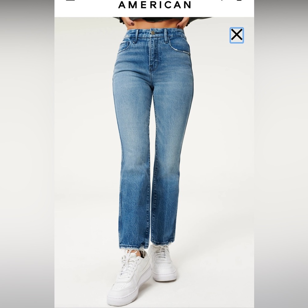 Good American Good Curve Straight Fray Hem size 6